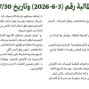 قرار مجلس هيئة السوق المالية رقم (3-6-2026) وتاريخ 30-07-1447هـ
